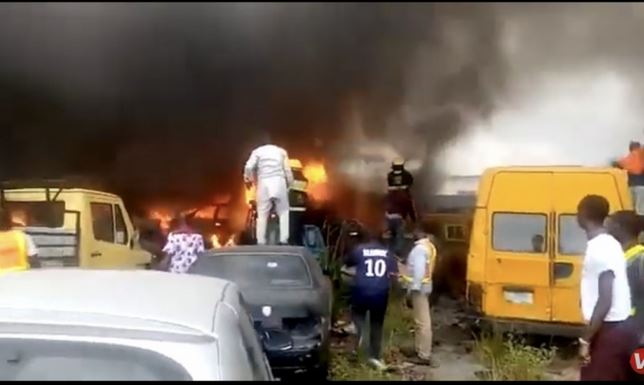 Not less than 10 vehicles razed by fire in LASTMA office Oshodi